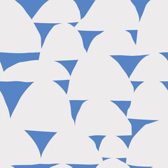 Interlocking wonky hand-drawn shapes seamless repeat in a two-tone composition. Modern Graphic Surface Pattern Design with a striking, architectural mid-century character. Ideal for retro textile  © iliveinoctober