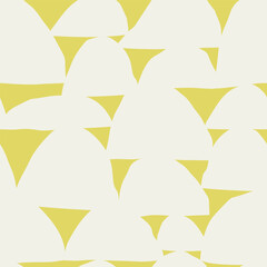 Interlocking wonky hand-drawn shapes seamless repeat in a two-tone composition. Modern Graphic Surface Pattern Design with a striking, architectural mid-century character. Ideal for retro textile  © iliveinoctober
