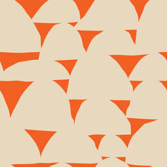 Interlocking wonky hand-drawn shapes seamless repeat in a two-tone composition. Modern Graphic Surface Pattern Design with a striking, architectural mid-century character. Ideal for retro textile  © iliveinoctober