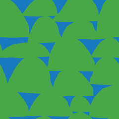 Interlocking wonky hand-drawn shapes seamless repeat in a two-tone composition. Modern Graphic Surface Pattern Design with a striking, architectural mid-century character. Ideal for retro textile  © iliveinoctober