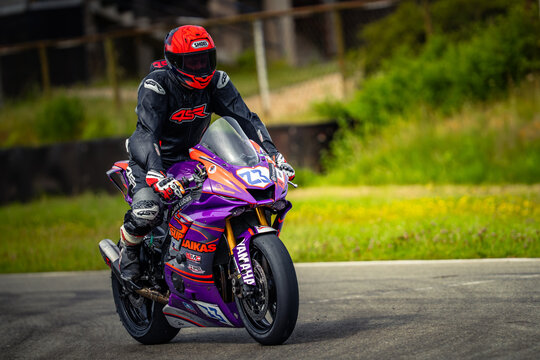 Regular training in Riga, Latvia, Bikernieki on 12-05-2026  Motorcyclist Riding on a Race Track