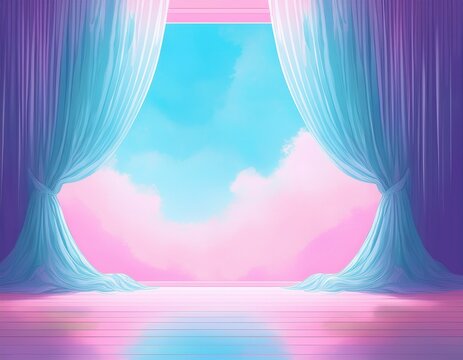 curtain cloudless pastel sky slow motion vide