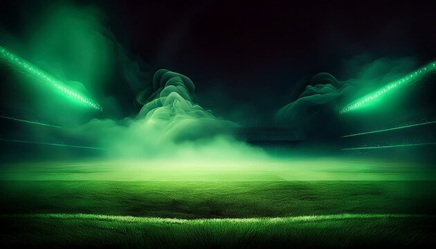 smoke green background dark ground light smell toxic black bad fog stadium stink mist background green grass smoke cloud fart soccer night field dust poison potion floating sport transparent dirty