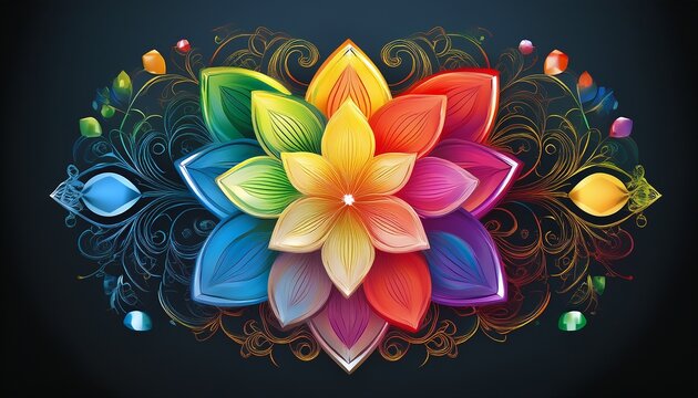 world rainbow apple flower jewel