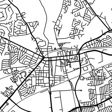Symbol Map of the City Newark (Delaware, USA) showing the city center with a simple road network of black lines