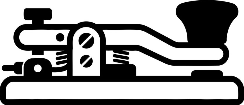 Vintage Morse Code Telegraph Key Icon Illustration