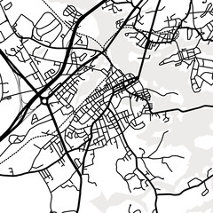 Obraz premium Symbol Map of the City Portsmouth (New Hampshire, USA) showing the city center with a simple road network of black lines