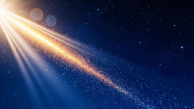 Starry sky with light beam