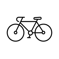 Fototapeta premium Road Bicycle Outline Icon, Minimal Cycling Line Symbol