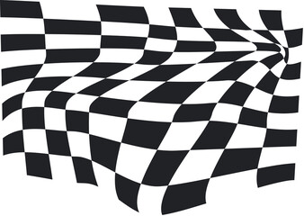 Obraz premium Groovy Distorted Funky Cool Aesthetics Check Checkerboard Element Design Decor