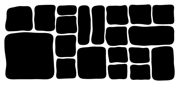 Irregular square border with hand-drawn edges, flowing curves and playful aesthetic vector illustration set. Perfect for creative layouts, doodle designs and artistic templates