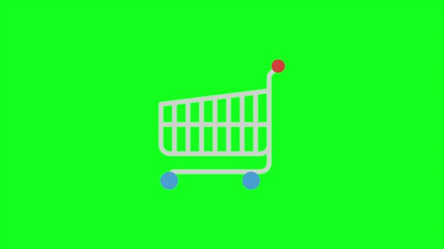 Shopping Cart Animation Green Screen