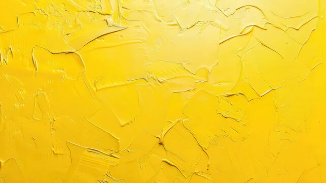 Thick textured yellow paint strokes on canvas background, impasto abstract surface with bold brush and palette knife marks