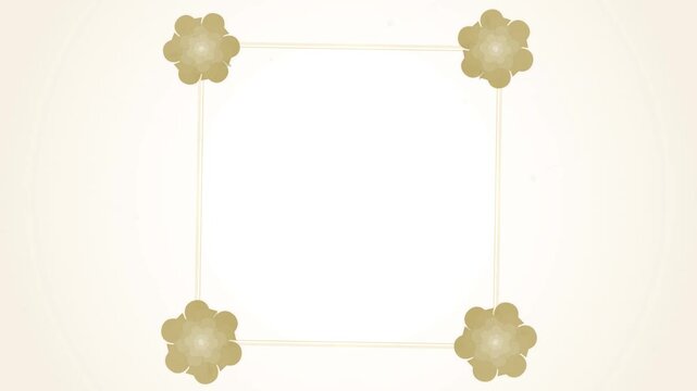 Abstract geometric pattern with floral elements and copy space.