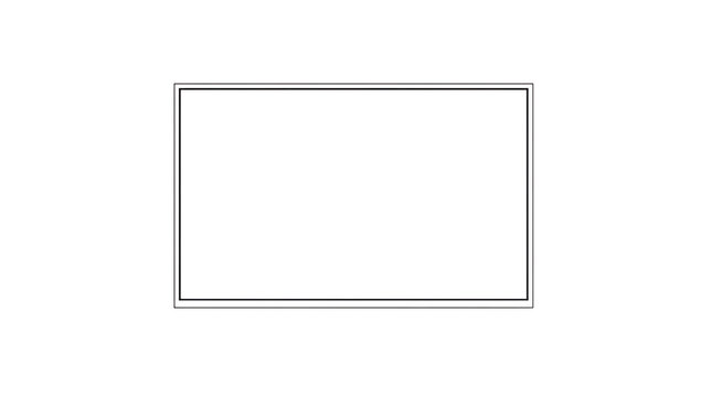 A simple black square outline on a transparent background