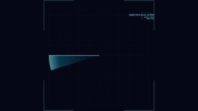 Digital radar screen scanning motion graphics on dark background