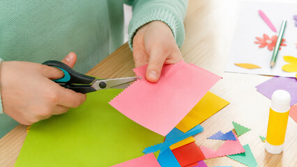 Left Handed Craft Cutting Paper with Scissors