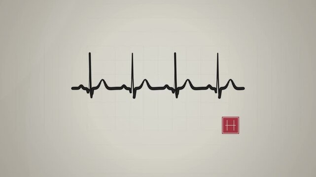 Animated EKG Heartbeat Monitor Loop Representing Medical Health Data