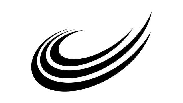 Abstract swoosh swooping curved lines graphic element with abstract minimalist background isolated illustration velocity creative decorative