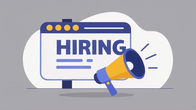 animated hiring process with character jumping over obstacles
