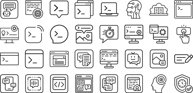 Prompt, query, input Modern and Premium Icon Set, Editable Stroke, Outline Icon Collection