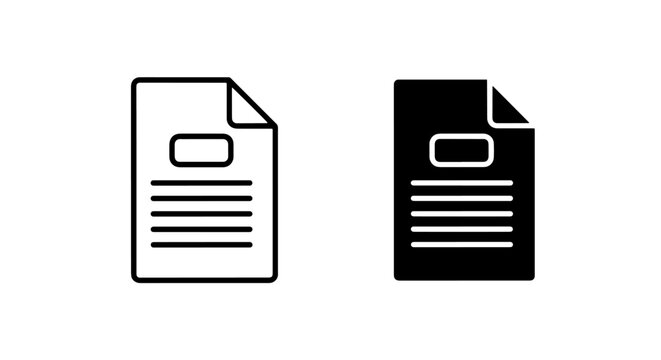 Generic document file with header icon in outline and solid style