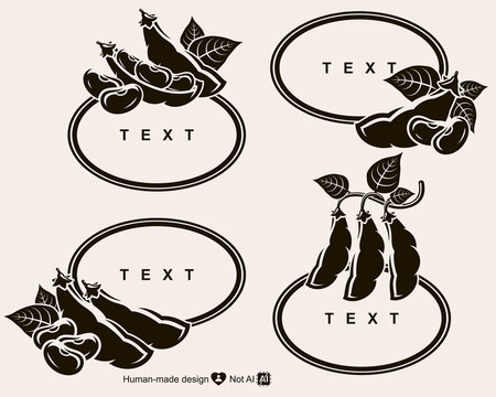 Beans label and icon set. Collection icons beans. Vector