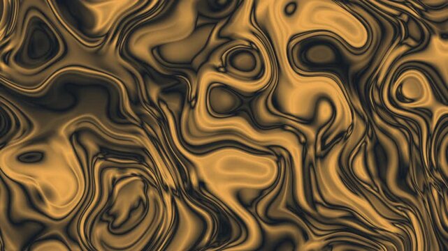 Cinematic Material Showcasing Caramel Bronze Silk Drape Wave Smooth Kinetic Gradient Marble Loop