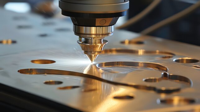 Detail of CNC machine tool cutting stainless steel with coolant spray