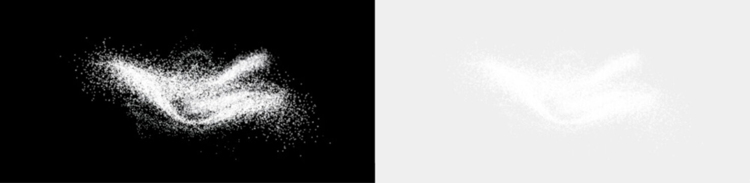 Powder, talc. Flour, sugar and salt texture isolated on transparent background. Dust, spices and seasonings effect, vector png.	
