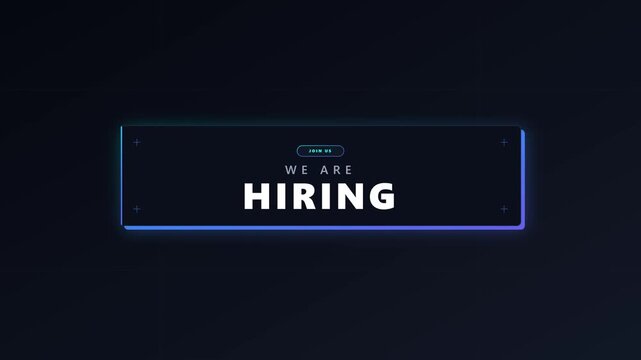 We are hiring neon motion title card for corporate recruitment and job openings career opportunity