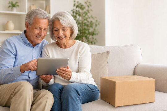 Senior Couple Online Shopping With Tablet