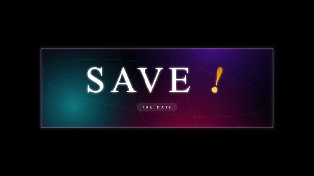 Save the date animated text overlay for wedding invitations and event announcements