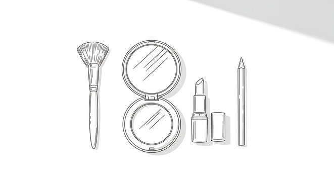 Elegant makeup and beauty tools set