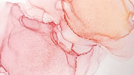Fototapeta premium Coral Pink Alcohol Ink Abstract Background with Fluid Texture