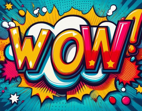 comic phrases created in vibrant retro pop art style features wow ohsnap thanks cool bam yeah super yes and ouch bursts with bold outlines