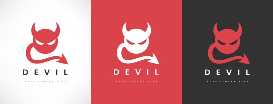 Devil with horns and tail design	
