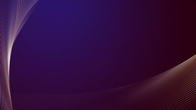 Blue and red abstract gradient with elegant golden curved lines, modern 4K motion loop