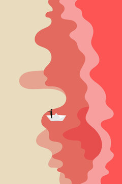 Business leadership, opportunity or career success vector. Symbol of courage, ambition, having a goal, inspiration