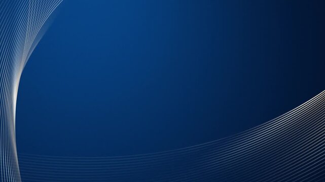 Blue abstract background with elegant golden curved lines, modern corporate 4K motion loop