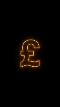 pound currency symbol on black background	