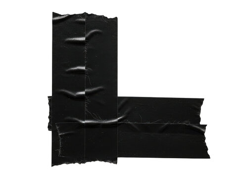 Black torn paper l shape