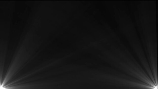Bright white light beams emanating from the bottom corners against a dark black background creating a dramatic spotlight effect for overlays