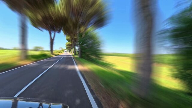Driving near Lake Bolsena, Umbria, Italy - Hyperlapse