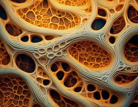 seamless biomorphic cellular pattern with porous organic forms
