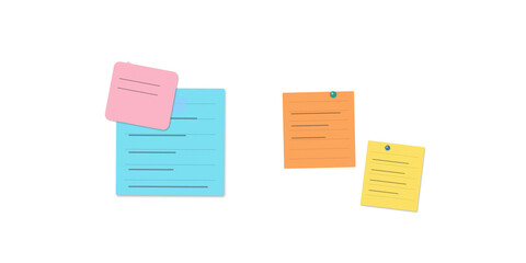 Colorful sticky notes isolated on white background