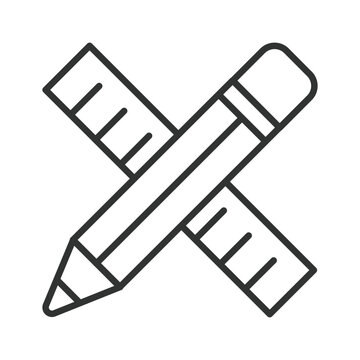 Drawing Education Tools icon in line design. Drawing, education, school, tools, stationery, design, art on white background vector. Drawing Education Tools editable stroke icon