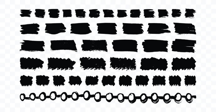 Hand-drawn artistic rectangular shapes and circular border pattern for layouts with rectangle illustration decoration dividing artistic scribble abstract