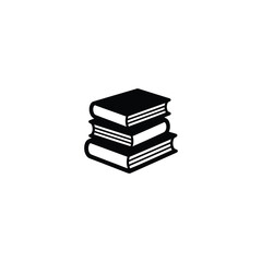 Stack of books icon vector silhouette isolated on white background
