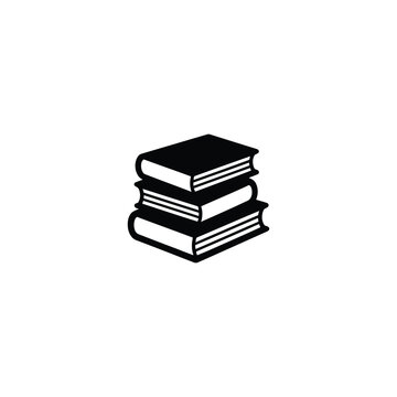 Stack of books icon vector silhouette isolated on white background